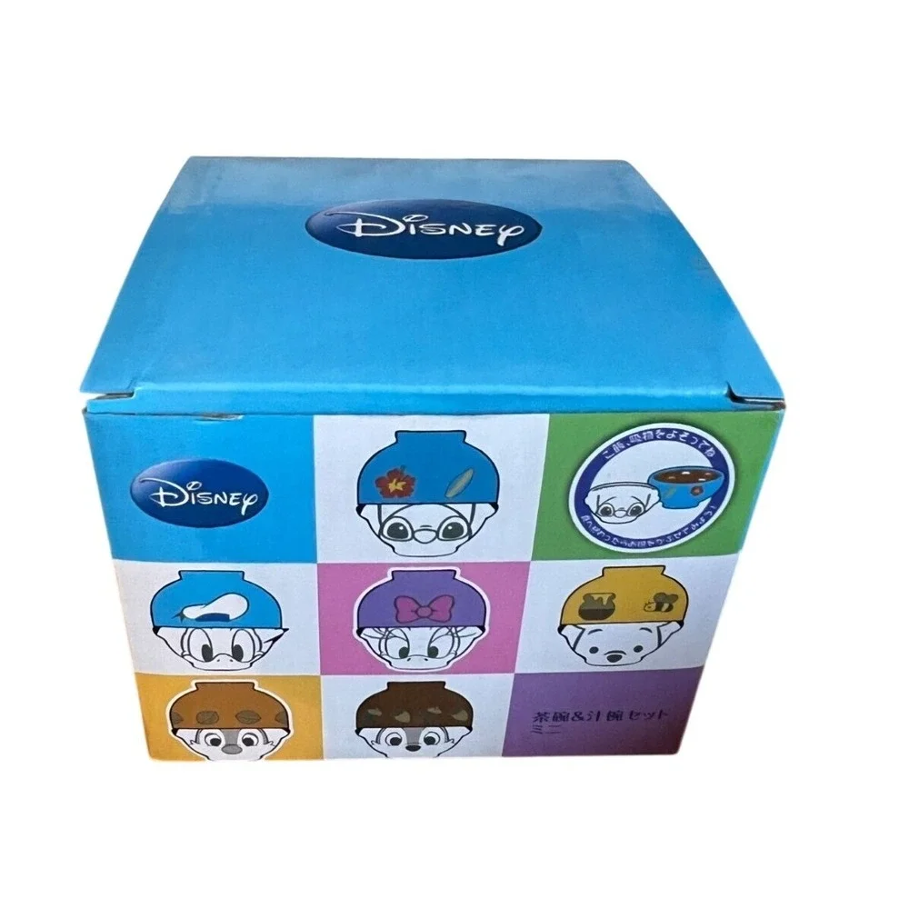 Disney Kawaii Stitch Rice Soup Bowl Set‎ Stackable Japan Import Gift NEW